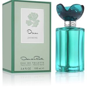 Oscar de la Renta Jasmine Teal Perfume Bottle